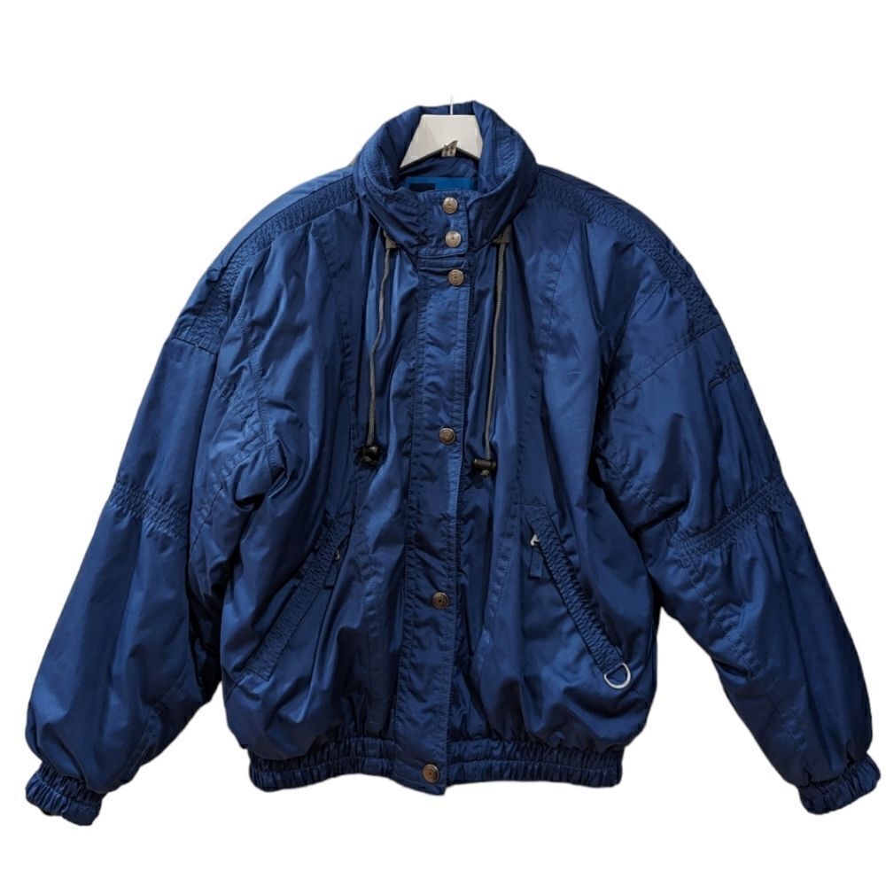 Vintage Killy Women's Navy Blue Ski Snow Winter Jacket Size 10 100% Polyester